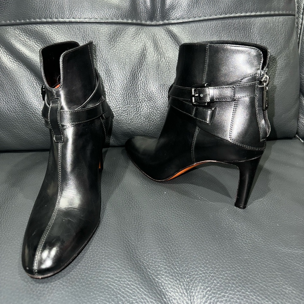 Women Santoni Stiletto Boots with Buckle